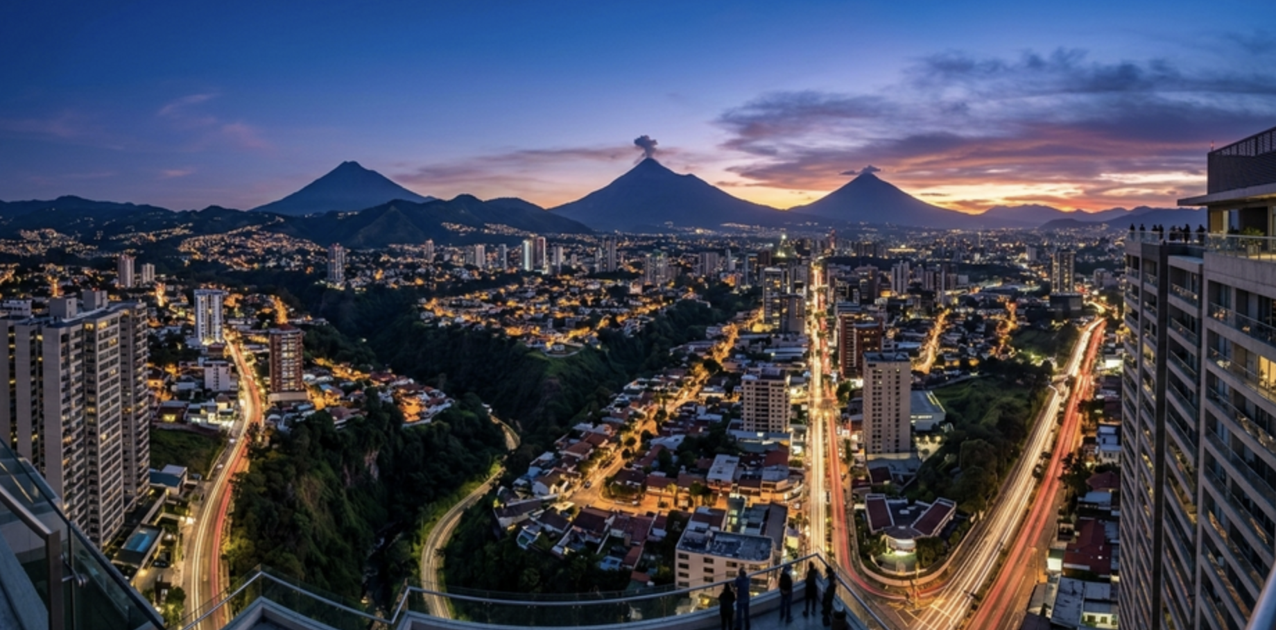 Ciudad de Guatemala al atardecer